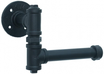 Suport hartie igienica in stil industrial Luton 18.5 x 15 x 10.5 cm negru 