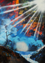 Tablou spray paint In the woods multicolor 70x 49.5 cm 
