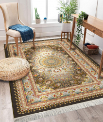 Covor Persan Mecanic EuCarpet 100911 Dimensiuni 120x180 cm Design VIP Gri - Bej 