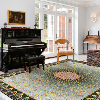 Covor Persan Mecanic EuCarpet 100921 Dimensiuni 120x180 cm Design VIP Verde 