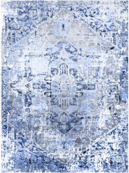 Covor Persan Mecanic EuCarpet 200622 Dimensiuni 120x180 cm Design Vintage Albastru 