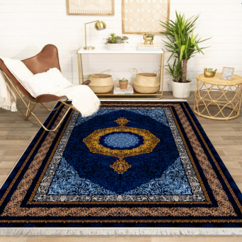 Covor Persan Mecanic EuCarpet 400405 Dimensiuni 120x180 cm Design VIP Albastru 
