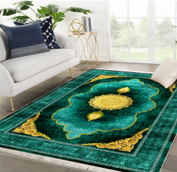 Covor Persan Mecanic EuCarpet 400407 Dimensiuni 120x180 cm Design VIP Verde 