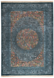 Covor Persan Mecanic EuCarpet 703077 Dimensiuni 120x180 cm Design VIP Matase Artificiala Gri 
