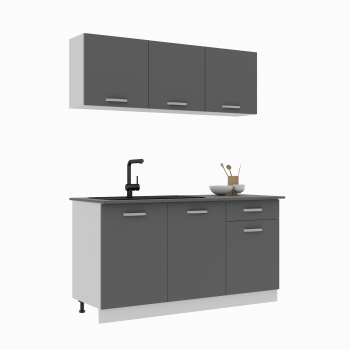 Bucatarie haaus Ronda Antracit/Alb L 150 cm 