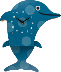Ceas din lemn delfin 30 cm 