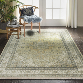 Covor Persan Mecanic EuCarpet 100626 Dimensiuni 150x225 cm Design Vintage Verde 