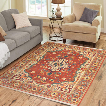 Covor Persan Mecanic EuCarpet 100628 Dimensiuni 300x80 cm Design Vintage Rosu 