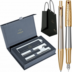 Set Parker Stilou Pix Urban Royal Premium Aureate Powder GT Personalizat prin Gravura Laser in cutie duo Royal si punga 