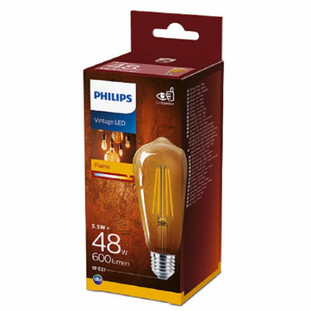 Bec LED Philips 5.5W 48W ST64 E27 825 GOLD NDSRT4 alb cald temperatura culoare 2500K 600 lumeni 220-240V durata de viata 15.000 ore 