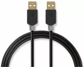 Cablu USB 2.0 A tata - A tata 2m antracit Nedis 