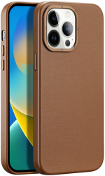 Husa protectie pentru iPhone 14 Pro Max Piele Ecologica Maro HUR-BBL6360 