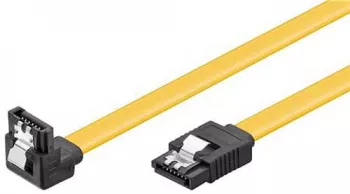 Cablu de date SATA 7p tata - tata cotit galben 0.3m 