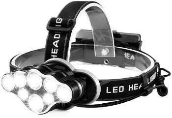 Lanterna de cap cu 8 LED-uri rezistenta la umezeala Culoare - negru 