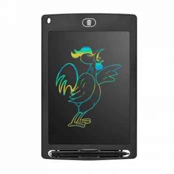 Tableta grafica de desenat pentru copii color de 10 inch diagonala cu buton de stergere si creion - Negru 