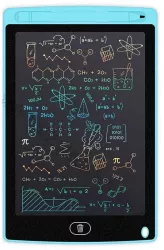 Tableta grafica de desenat pentru copii color de 12 inch diagonala cu buton de stergere si creion - Albastru deschis 