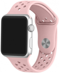 Curea iUni compatibila cu Apple Watch 1/2/3/4/5/6/7 42mm Silicon Sport Soft Pink 