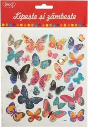 Abtibilduri DACO Lipeste si Zambeste Model Fluturi 27 Buc/Set Multicolor Autocolante Copii Stickere Decorative Abtibild 