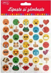 Abtibilduri DACO Lipeste si Zambeste Model Smiley 58 Buc/Set Multicolor 