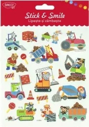 Abtibilduri DACO Lipeste si Zambeste Model Utilaje 19 Buc/Set Multicolor 