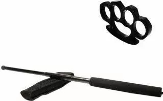 Set baston telescopic negru 50 cm + box negru 0.5 cm grosime 