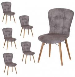 Set Scaun 6 buc Safir Gri HAMAN schelet de fag 88 x 47 x 42 