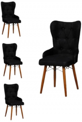 Set Scaune 4 buc Lord Negru HAMAN schelet de fag 94 x 50 x 45 