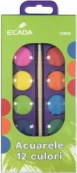 Acuarele cu Pensula ECADA 12 Culori Diametrul Pastilei 23 mm Culori Pictura Acuarele Scoala Acuarele Pictura Paleta de Acuarele 