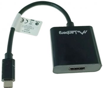 Adaptor USB-C tata la HDMI mama Lanberg 41848 interfata USB 3.1 gen.1 FHD 2.7Gbps cablu 15cm negru