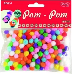 Bile de Plus Colorate DACO Pom Pom Dimensiuni 10 mm 200 Buc/Set Multicolor Bile Plusate Bile Pom Pom Colorate Accesorii Craft 