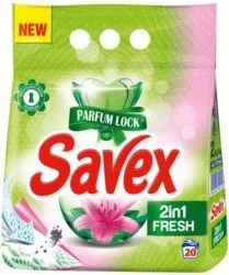 Detergent Pudra Automat de Rufe SAVEX 2 in 1 Fresh Cantitate 2 Kg 20 Spalari Parfum Fresh 