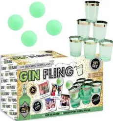Joc de baut Gin Fling pentru petreceri 16 piese verde 