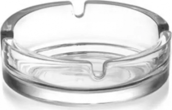 Scrumiera Rotunda de Sticla Transparenta 