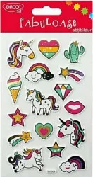 Abtibilduri DACO Fabuloase Model Unicorni 1 Folie Spuma Autoadeziva Multicolor Autocolante Stickere Abtibild 