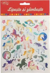 Abtibilduri DACO Lipeste si Zambeste Model Unicorni 27 Buc/Set Multicolor Autocolante Copii Stickere Decorative Abtibild 