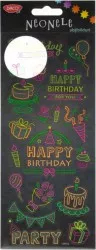 Abtibilduri DACO Neonele Model Happy Birthday 1 Folie Multicolor Autocolante Copii Stickere Decorative Abtibild 