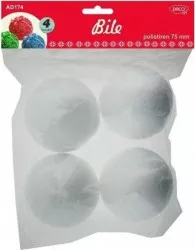 Bile din Polistiren DACO Dimensiuni 75 mm 4 Buc/Set Culoare Alba Bile de Pictat Bile din Polistiren Bile Polistiren 