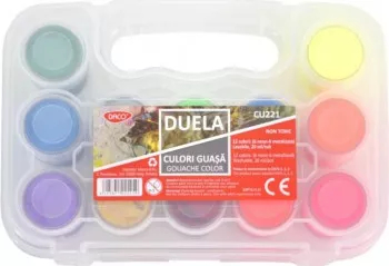 Culori Guasa DACO 12 Culori/Set 20 ml/Tub 6 Culori Neon 6 Culori Metalice Model Brilia