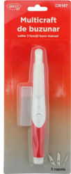 Cutter Multicraft Compact Daco 2 Lame Incluse + Capat pentru Embosare Rosu/Alb Plastic/Metal 