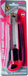 Cutter Profesional Mare Daco 18 cm Lama 18 mm 6 Lame Incluse Plastic/Metal Rosu/Negru cu Sistem de Blocare