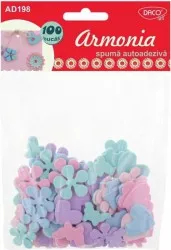 Forme Spuma Autoadeziva DACO Model Armonia Dimensiuni Variabile 100 Buc/Set Multicolor Accesorii Creatie Accesorii Craft Armonia din Spuma 
