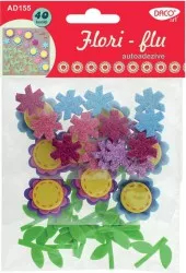 Forme Spuma Autoadeziva DACO Model Flori Flu Dimensiuni Variabile 40 Buc/Set Multicolor Accesorii Craft Accesorii Creatie 