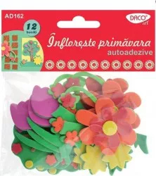 Forme Spuma Autoadeziva DACO Model Infloreste Primavara Dimensiuni Variabile 12 Buc/Set Multicolor Accesorii Craft 
