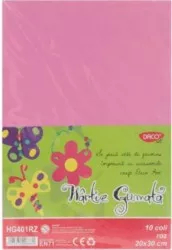 Hartie Gumata DACO 20x30 cm 10 Coli/Top Roz Hartie Gumata Hartie Gumata Hartie Gumata pentru Scoala 