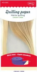 Hartie Quilling DACO 42.5x0.5 cm 100 Fasii/Set Crem Capat Autoadeziv