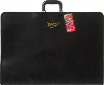 Mapa Port-Desen Plastic A2 DACO 420x594 mm cu Fermoar si Maner Culoare Neagra Mapa pentru Desen din Plastic Port Desen Mapa Desene 