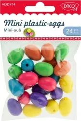 Mini Oua din Plastic DACO 2.5 cm 24 Buc/Set Multicolor Accesorii Creatie Accesorii Craft Oua de Pictat Oua de Paste din Plastic 