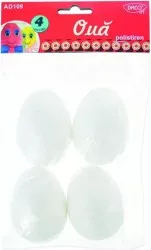Oua din Polistiren DACO 65 mm 4 Buc/Set Culoare Alba Oua de Pictat Oua de Paste din Polistiren Ou din Polistiren Forme Polistiren Paste 