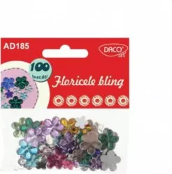 Perle Autoadezive DACO Model Floricele Bling Dimensiuni Variabile Material Plastic 100 Buc/Set Multicolor Accesorii Craft 