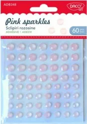 Perle Autoadezive DACO Model Sclipiri Rozosine Dimensiune Variabila 60 Buc/Set Roz Accesorii Creatie Accesorii Craft Perle Autoadezive Roz